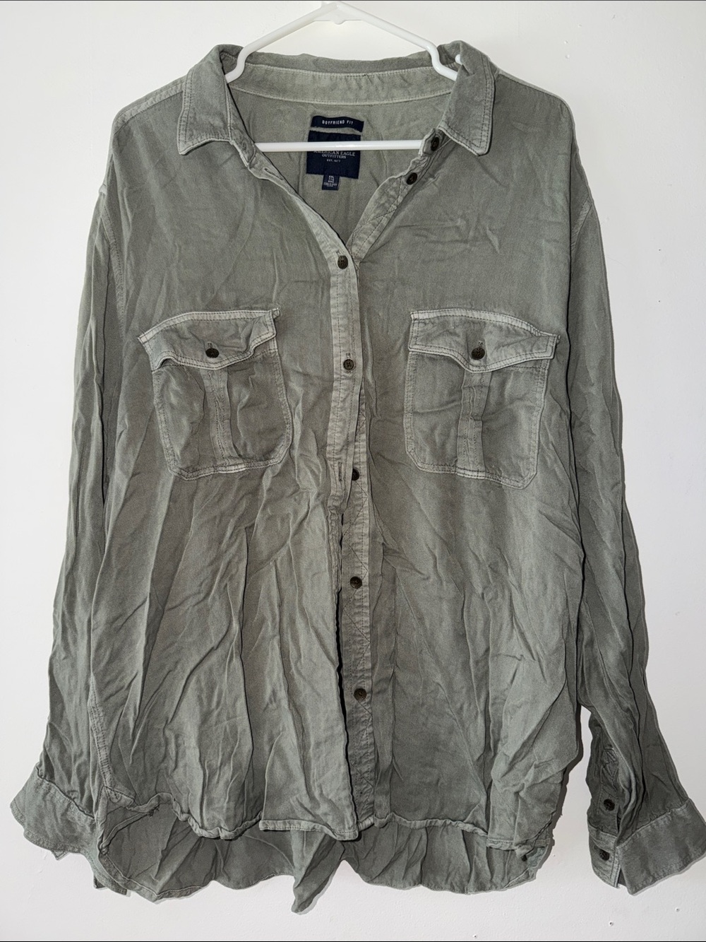 American Eagle Outfitters Women’s Washed Olive Shirt